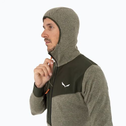 Bluză de trekking pentru bărbați Salewa Puez 2 Dry Hood FZ dark olive melange