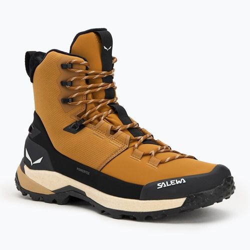 Încălțăminte de trekking pentru bărbați Salewa Puez Winter Mid Ptx golden brown / black