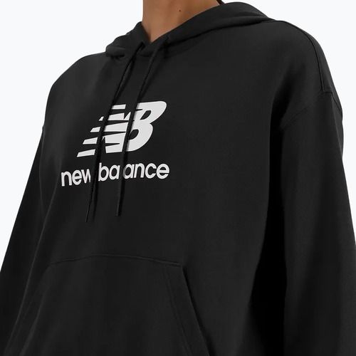 Bluză pentru femei New Balance French Terry Stacked Logo Hoodie black