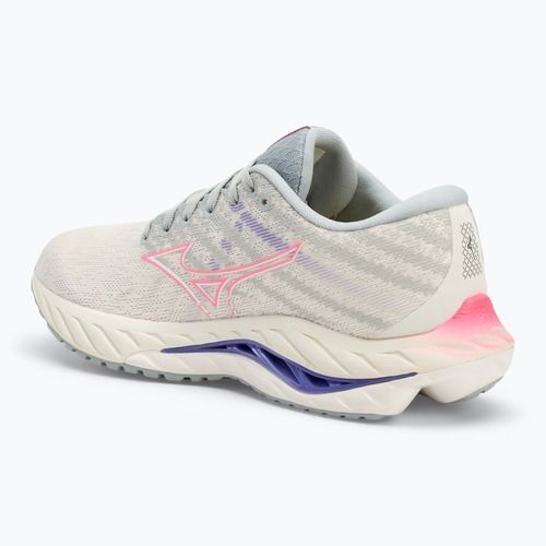 Încălțăminte de alergare pentru femei Mizuno Wave Inspire 19 snow white/ hi vis pink/ purple punch
