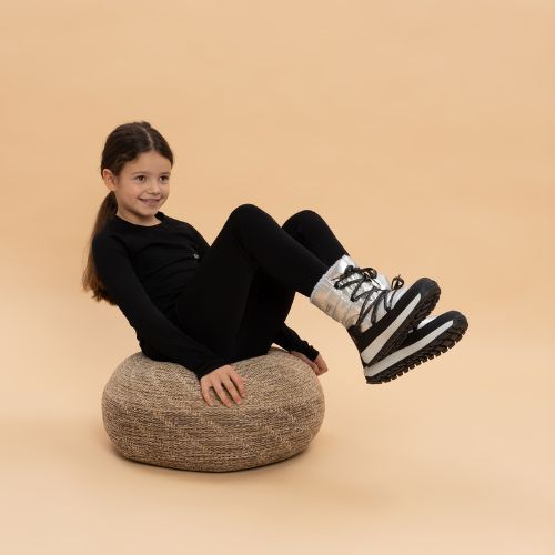 Cizme de zăpadă pentru copii KADVA Haven WaterProof Jrg 3M Thinsulate argintiu