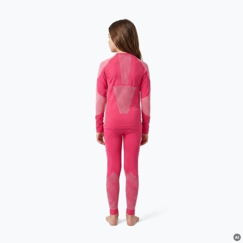 Set complet de lenjerie termică pentru copii KADVA Frosty Jrg Set fără cusături roz