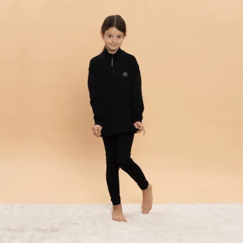 Set de lenjerie termică pentru copii KADVA Tyros Set Jr fără cusături negru
