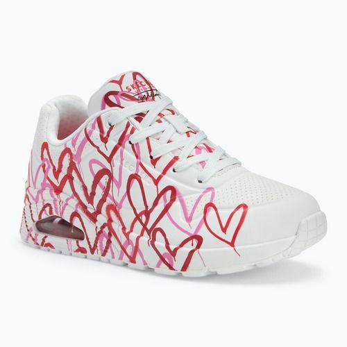 Încălțăminte pentru femei SKECHERS JGoldcrown Uno Spread The Love white/red/pink
