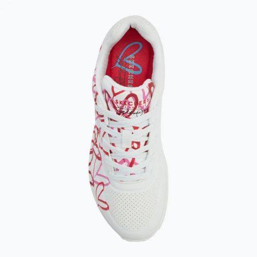 Încălțăminte pentru femei SKECHERS JGoldcrown Uno Spread The Love white/red/pink