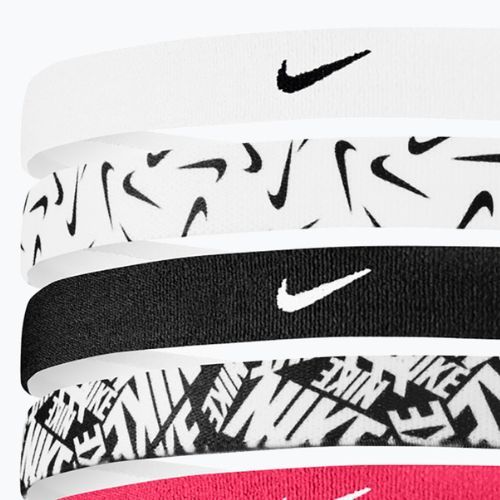 Bentiță Nike Headbands Printed 6 buc. white/aster pink/black