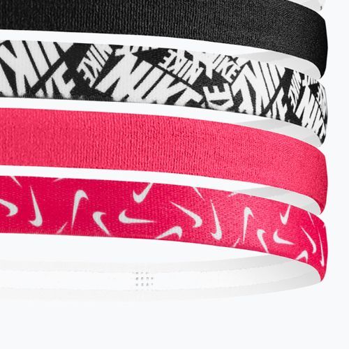 Bentiță Nike Headbands Printed 6 buc. white/aster pink/black