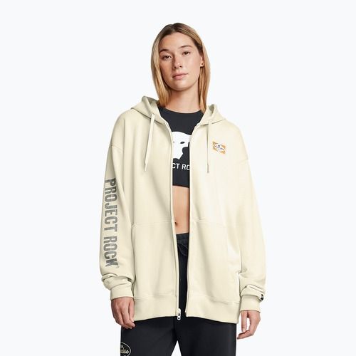 Hanorac pentru femei Under Armour Project Rock HWT Full Zip Hard at Work silt/clay green/yellow ochre