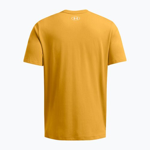 Tricou de antrenament pentru bărbați Under Armour Project Rock Made Not Born golden yellow/steeltown gold