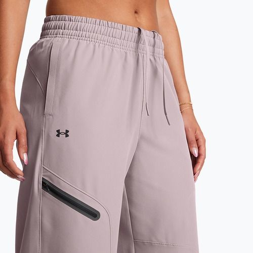 Pantaloni pentru femei Under Armour Unstoppable Woven Wide Leg tetra gray/black