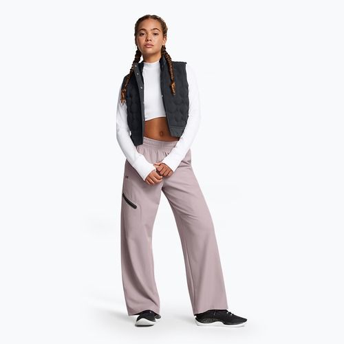 Pantaloni pentru femei Under Armour Unstoppable Woven Wide Leg tetra gray/black
