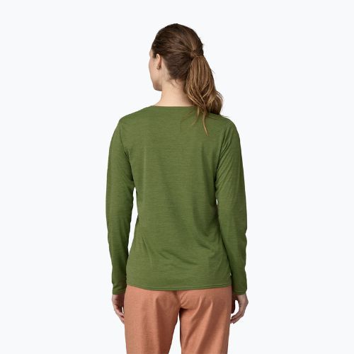 Longsleeve pentru femei Patagonia Cap Cool Daily Graphic Shirt 73 text logo/terrain green x-dye