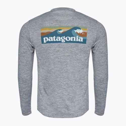 Longsleeve pentru bărbați Patagonia Cap Cool Daily Graphic Shirt-Waters boardshort logo abalone blue/feather grey