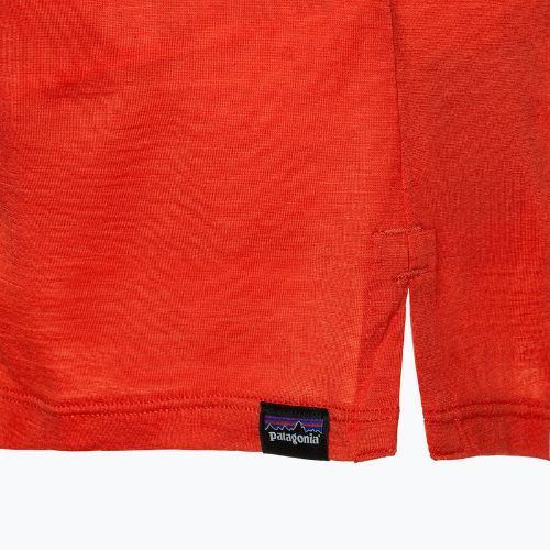 Longsleeve pentru femei Patagonia Cap Cool Merino Blend Graphic outline text logo/madder red