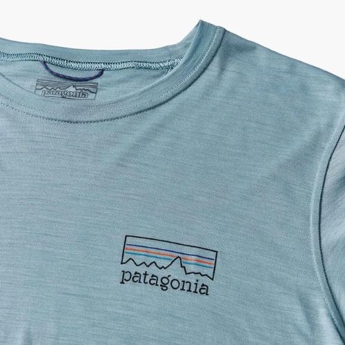 Tricou pentru bărbați  Patagonia Cap Cool Merino Blend Graphic Shirt fitz roy strata/thermal blue