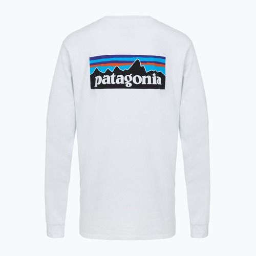 Longsleeve pentru bărbați Patagonia P-6 Logo Responsibili white