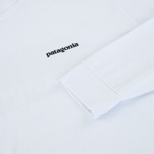 Longsleeve pentru bărbați Patagonia P-6 Logo Responsibili white