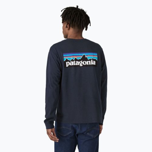 Longsleeve pentru bărbați Patagonia P-6 Logo Responsibili new navy