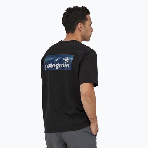 Bărbați Patagonia Boardshort Logo Pocket Responsibili cerneală negru T-shirt
