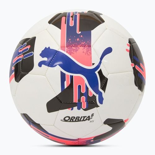 Minge de fotbal PUMA Orbita 6 MS puma white/lapis lazuli/sunset glow mărimea 4