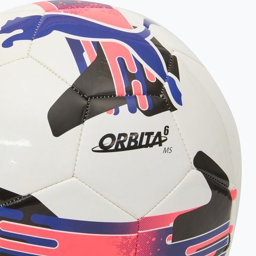 Minge de fotbal PUMA Orbita 6 MS puma white/lapis lazuli/sunset glow mărimea 4