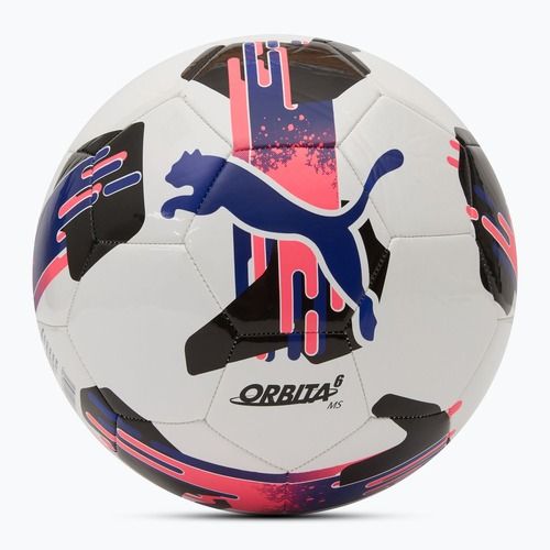 Minge de fotbal PUMA Orbita 6 MS puma white/lapis lazuli/sunset glow mărimea 5