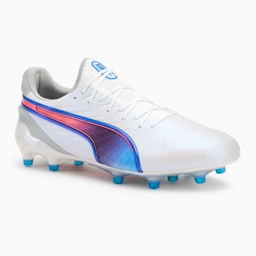 Încălțăminte de fotbal PUMA King Ultimate FG/AG puma white/bluemazing/flat light grey/sunset glow