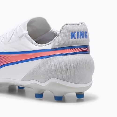 Încălțăminte de fotbal PUMA King Match FG/AG puma white/bluemazing/flat light grey/sunset glow