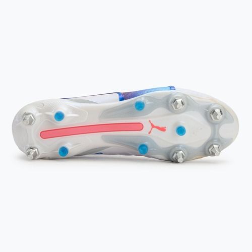Încălțăminte de fotbal pentru bărbați  PUMA King Ultimate MxSG puma white/bluemazing/flat light grey/sunset glow