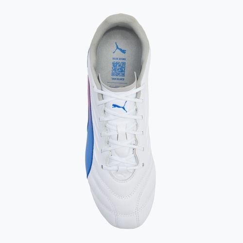 Încălțăminte de fotbal pentru bărbați PUMA King Pro MxSG puma white/bluemazing/flat light grey/sunset glow