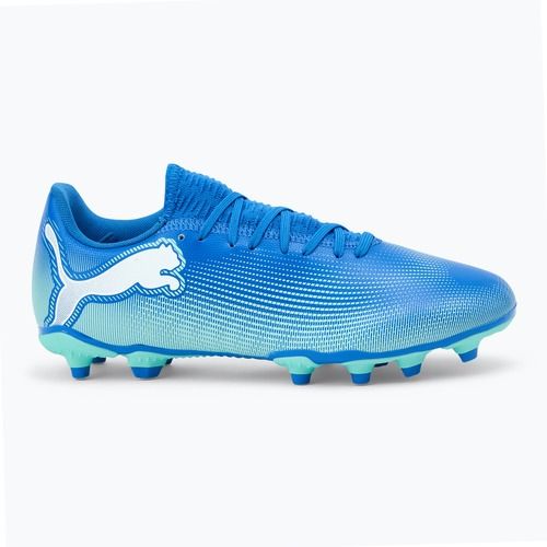 Încălțăminte de fotbal PUMA Future 7 Play FG/AG hyperlink blue/mint/puma white