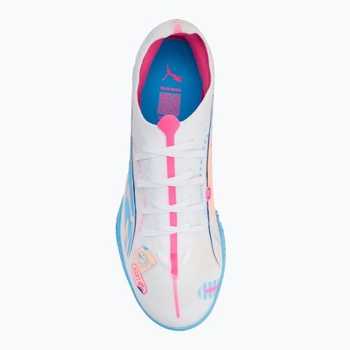 Încălțăminte de fotbal PUMA Ultra 5 Match Vol. Up TT puma white/luminous blue/poison pink/fizzy melon