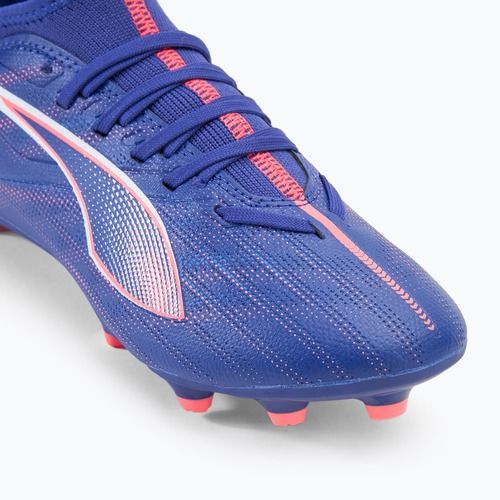 Încălțăminte de fotbal pentru copii PUMA Ultra 5 Match FG/AG Jr lapis lazuli/puma white/sunset glow