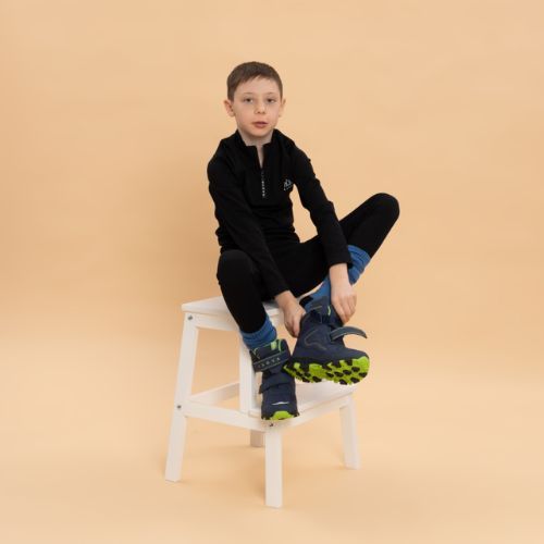 Ghete de zăpadă pentru copii KADVA Snowey Mid WaterProof bleumarin/verde