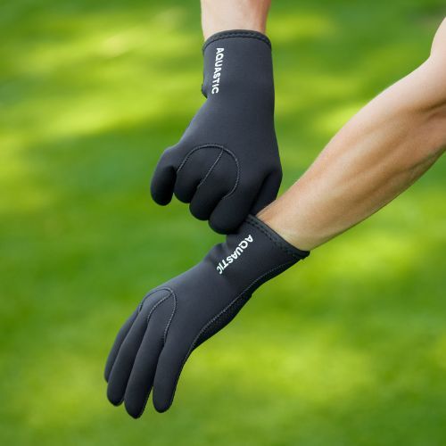 AQUASTIC Wintstick Mănuși din neopren 3 mm negru