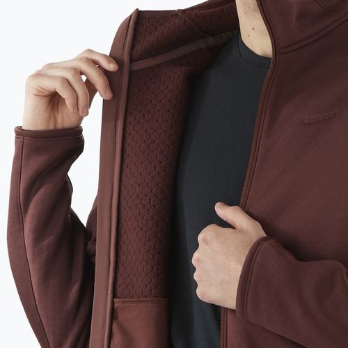 Bluză de trekking pentru bărbați Salomon Essential Midwarm Fz rum raisin