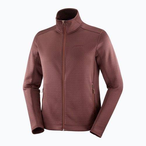 Bluză de trekking pentru bărbați Salomon Essential Midwarm Fz rum raisin