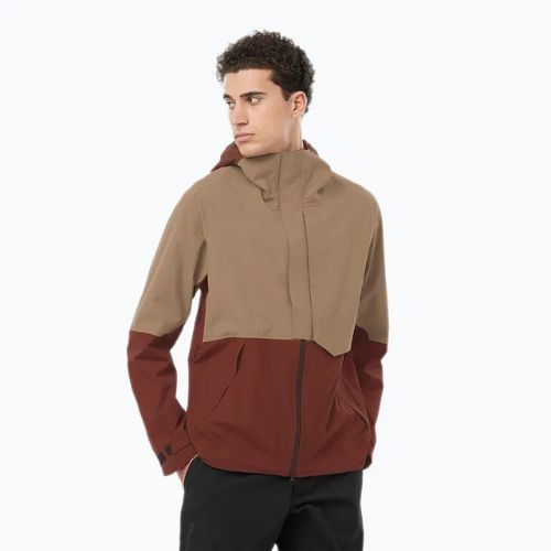 Jachetă de ploaie pentru bărbați Salomon Outerpath Pro rum raisin/shitake
