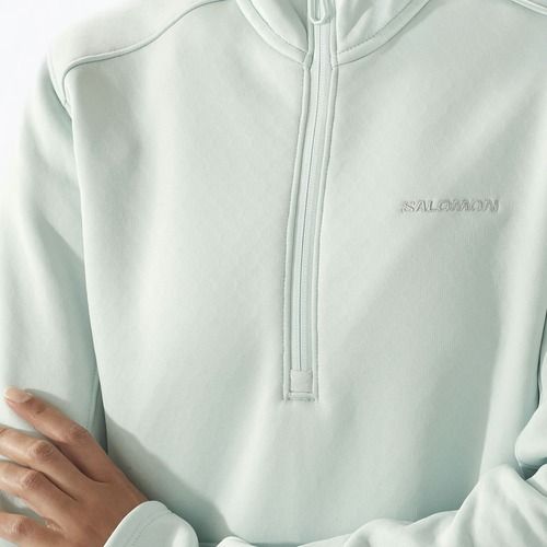 Bluză de trekking pentru femei Salomon Essential Midwarm HZ misty blue