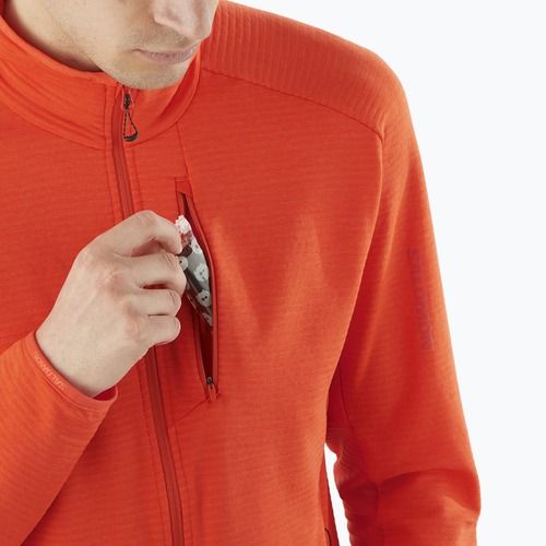 Bluză de trekking pentru bărbați Salomon Essential Lightwarm FZ cherry tomato