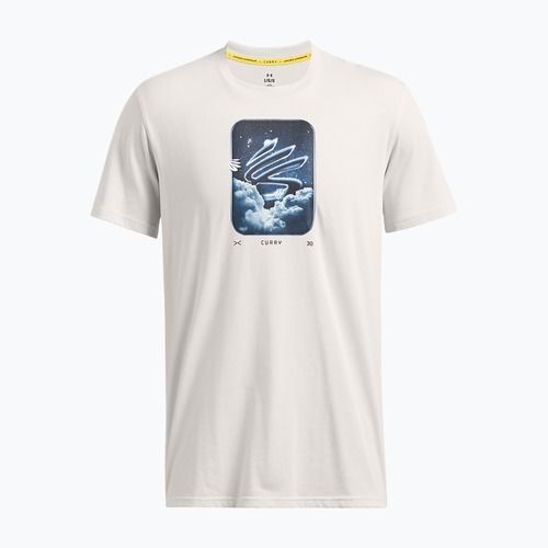 Tricou Under Armour Curry Hvyweight pentru bărbați Trend alb argilă/negru