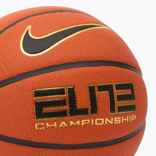 Minge de baschet Nike Elite Championship 8P 2.0 Deflated amber court/black/metallic gold/black mărimea 6