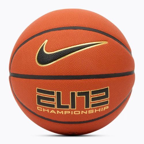 Minge de baschet Nike Elite Championship 8P 2.0 Deflated amber court/black/metallic gold/black mărimea 6