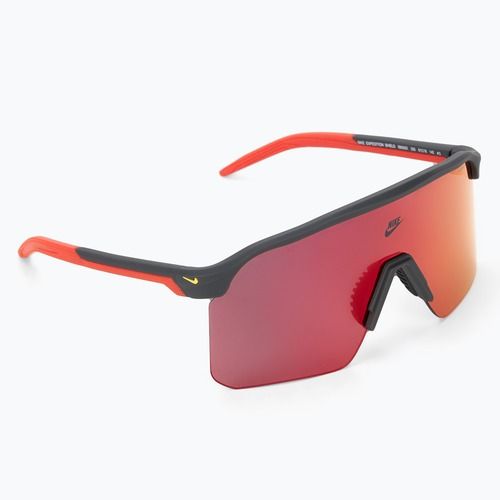 Ochelari de soare Nike Expedition Shield matte dark smoke grey/ red mirror