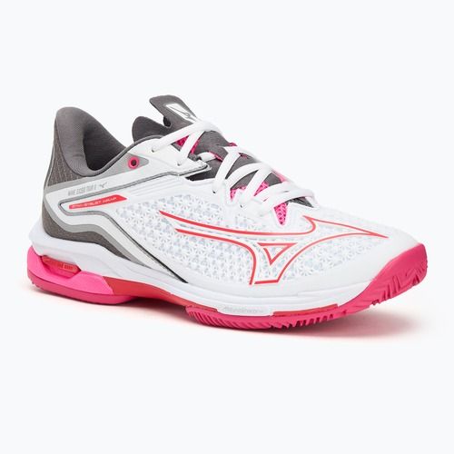 Încălțăminte de tenis pentru femei Mizuno Wave Exceed Tour 6 CC white/radiant red/quiet shade