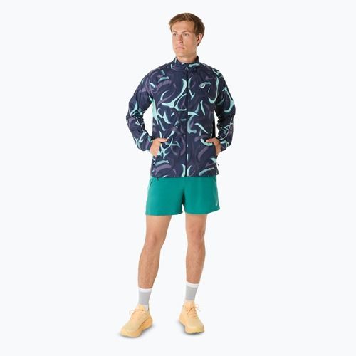 Geacă de alergare pentru bărbați ASICS Road Lite-Show Packable midnight