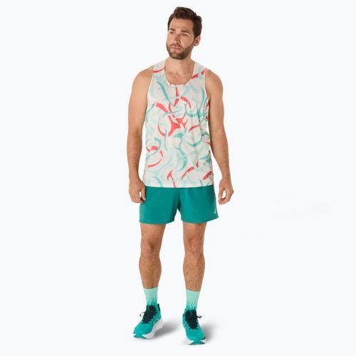 Tank top de alergare pentru bărbați ASICS Road All Over Print Singlet birch