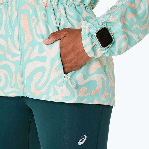 Geacă de alergare pentru femei ASICS Road Lite-Show Packable oasis green/multi color