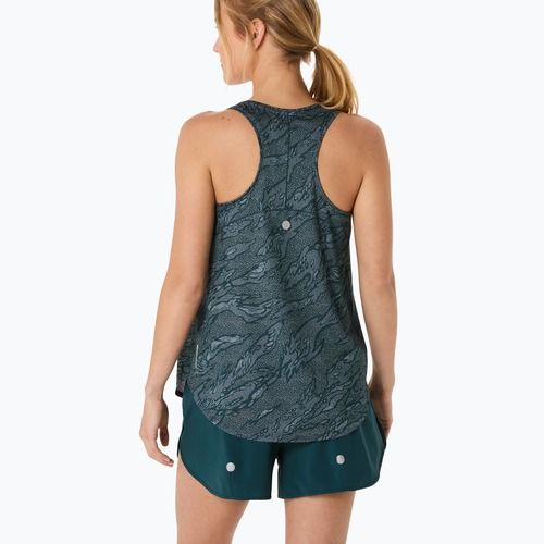 Tank top de alergare pentru femei ASICS Road All Over Print Tank saxon green/light ube