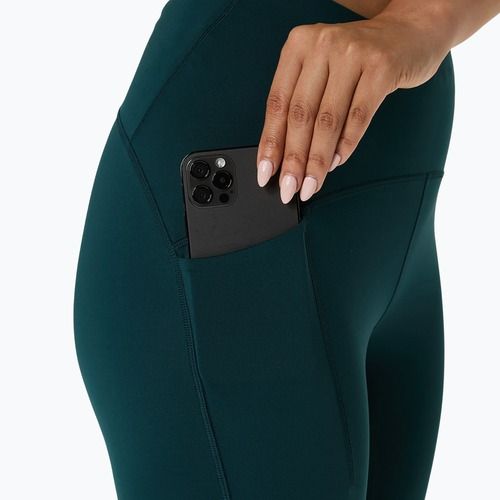 Colanți de alergare pentru femei ASICS High Waist Capri saxon green